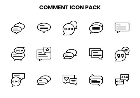 Comment Line Bundle Icons Pack Stock Illustration