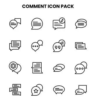 Comment Line Collection Icons Pack Stockillustratie