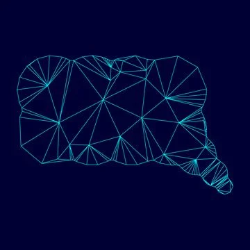 Comment low poly triangulation triangulated polygonal electric cyan blue vibr イラスト素材