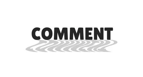 Comment modern digital button with wavy gray shadow Stock Illustration
