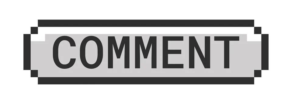 Comment monochrome pixel art button Stock Illustration