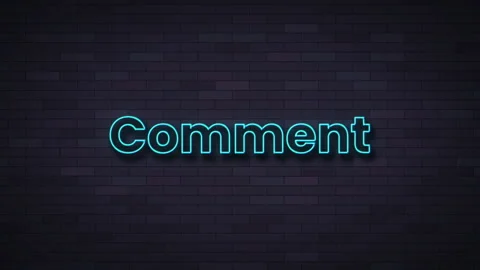 Comment Neon text. 4K motion animation. Stock Footage 282364060