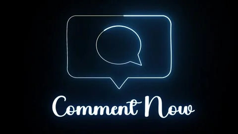 Comment Now Neon Frame Animation, Chat Box Loop with Laser Light Stock Footage 320593708