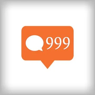 Comment orange icon. 999 comments. Vector illustration Stock Illustration