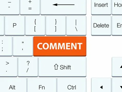 Comment orange keyboard button Stock Illustration