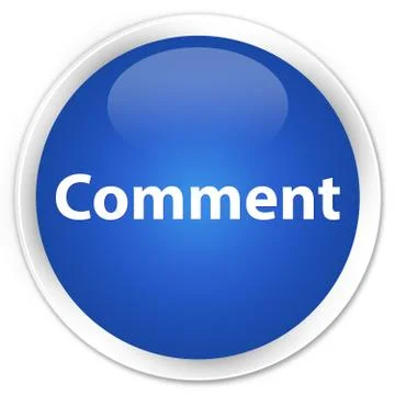 Comment premium blue round button Stock Illustration