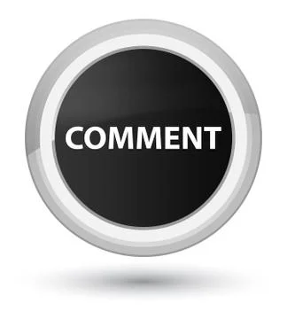 Comment prime black round button Stock Illustration