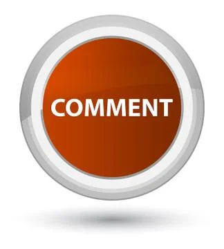Comment prime brown round button Stock Illustration