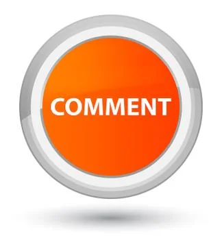 Comment prime orange round button Stock Illustration