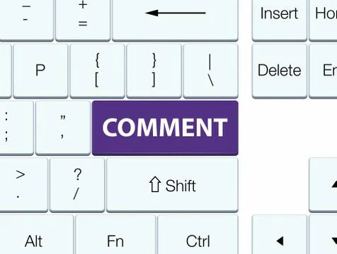 Comment purple keyboard button Stock Illustration