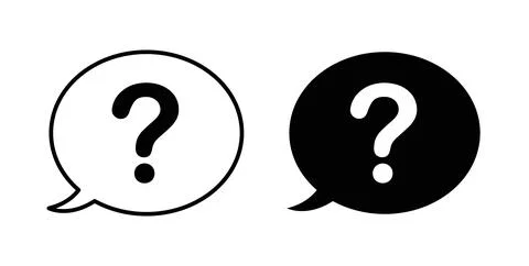 Comment question icon symbol, outline icons Stock Illustration
