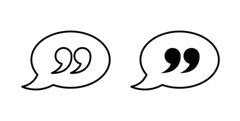 Comment quote icon symbol. Vector illustration pack in black color. Illustrazione stock