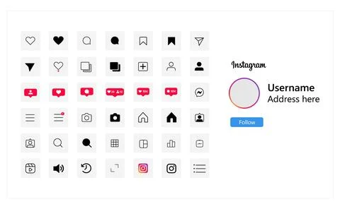 Like-comment-share-save-admin-user-icons-for-social-media-networking-interfa Stock Illustration