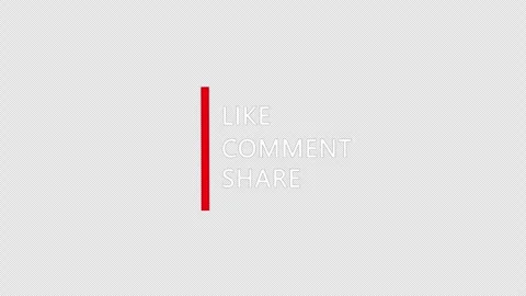 Like comment share text animation loop on transparent background, social media Stockbeeldmateriaal 337235717