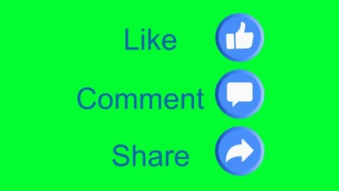 Like Comment Share Typography animation on Green animation. suitable for vi.. Stock Footage 257975240