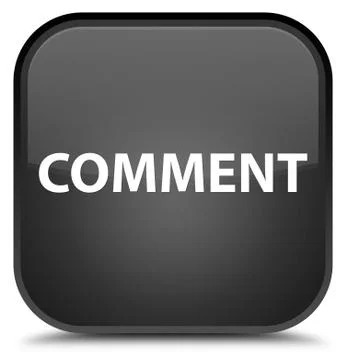 Comment special black square button Illustrazione stock