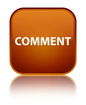 Comment special brown square button Stock Illustration