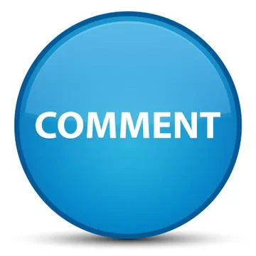 Comment special cyan blue round button Stock Illustration