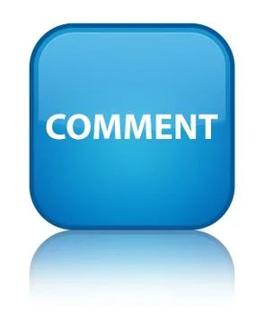 Comment special cyan blue square button イラスト素材