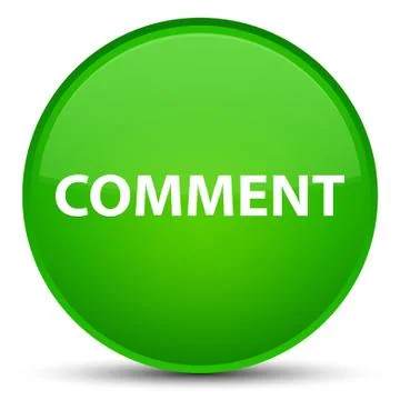Comment special green round button Illustrazione stock