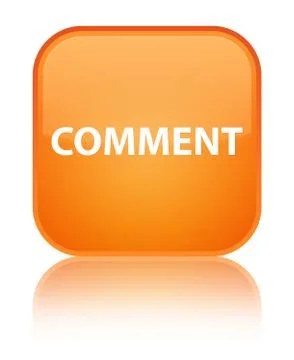 Comment special orange square button Stock Illustration