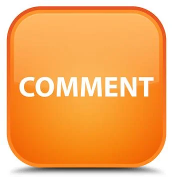 Comment special orange square button Stock Illustration
