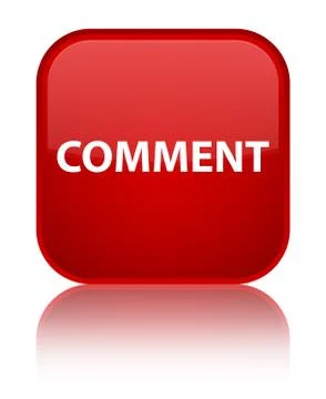 Comment special red square button Illustrazione stock