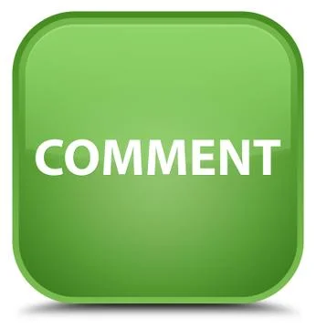 Comment special soft green square button Stock Illustration