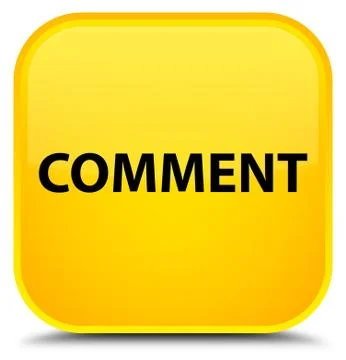Comment special yellow square button Illustrazione stock