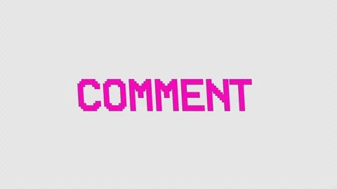 Comment - Spinning Retro Pixel Style Title On Alpha Loop Stock Footage 309282539
