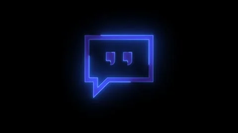 Comment stroke icon glowing neon blue color animation Stock Footage 289398917