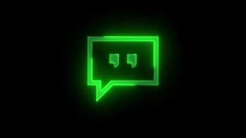 Comment stroke icon glowing neon green color animation Stock Footage 289398926