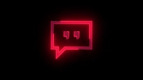 Comment stroke icon glowing neon red color animation Stock Footage 289398939