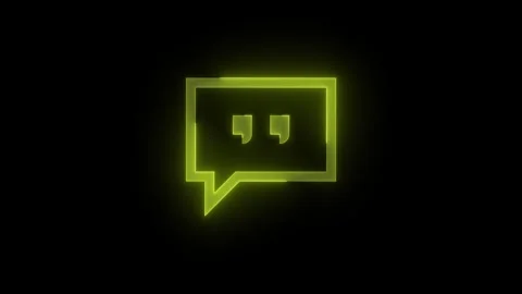 Comment stroke icon glowing neon yellow color animation Stock Footage 289398948