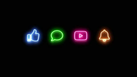 Like comment subscribe and hit the ring bell button neon icons animation. 스톡 동영상 140667997
