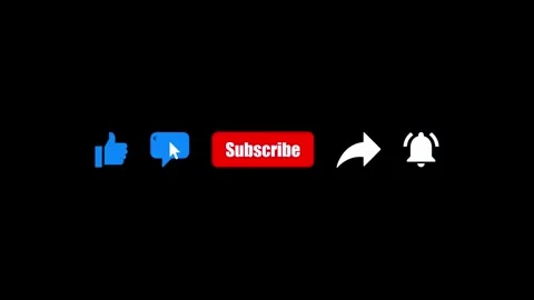 Like, comment, subscribe, share, press the bell icon animation Stock Footage 251809635