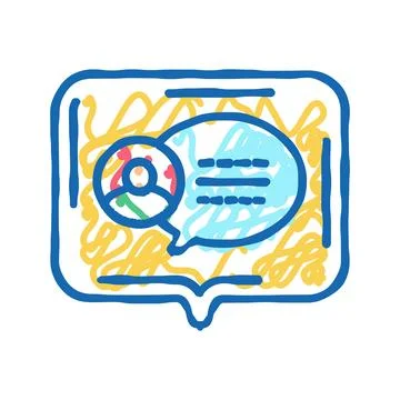 Comment testimonial customer icon doodle illustration Stock Illustration