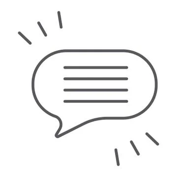 Comment thin line icon, chat and dialog, speech bubble sign, vector graphics, a 스톡 일러스트