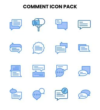 Comment Two Colour Design Icons Pack Stock Illustration