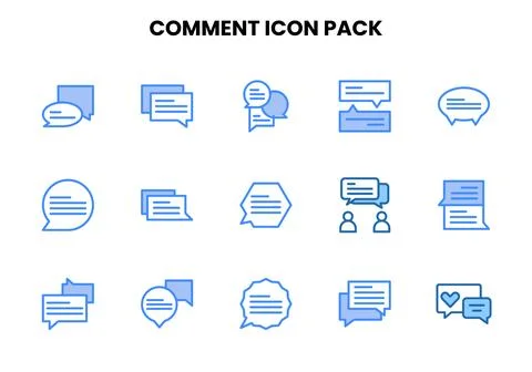 Comment Two Colour Icons Pack Stock Illustration