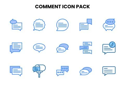 Comment Two Colour Scalable Icons Pack Stock Illustration