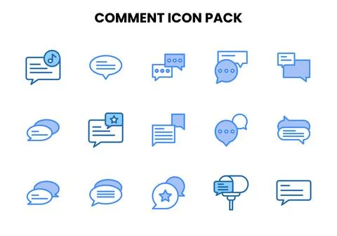 Comment Two Colour Scalable Icons Pack Stock Illustration