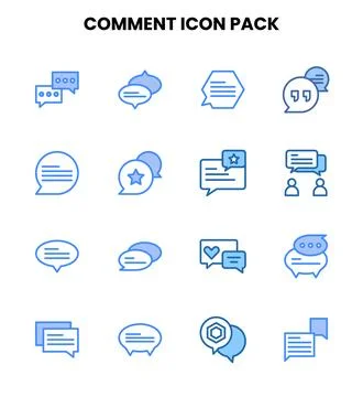 Comment Two Colour Set Icons Pack Stock Illustration