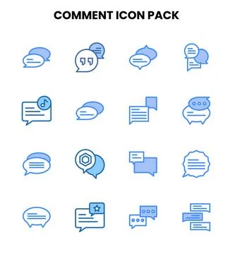 Comment Two Colour Set Icons Pack Stock Illustration