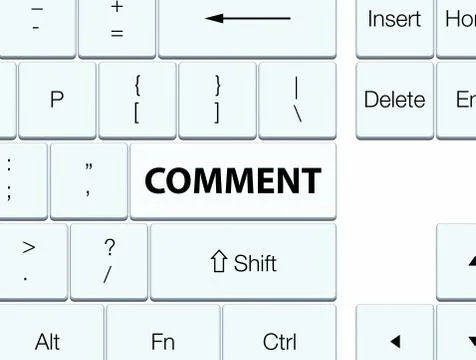 Comment white keyboard button Stock Illustration