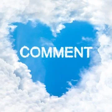 Comment word inside love cloud blue sky only Stock Photos