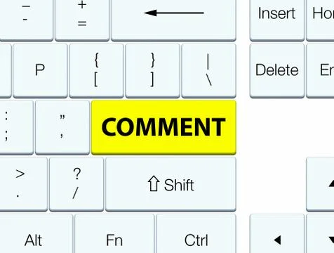 Comment yellow keyboard button Stock Illustration