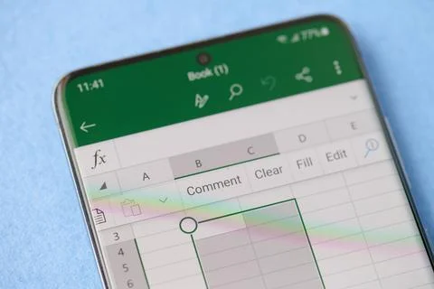 Commenting document in Microsoft excel Fotos de archivo