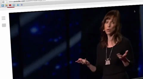 Commenting on Ted talk on youtube Video stock 30472975