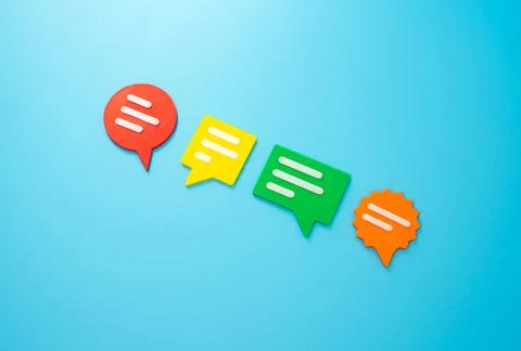 Comments and feedback. Conversation clouds. Conduct a dialogue, generate id.. Stock Photos